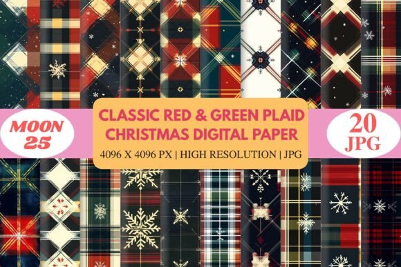 Download Classic Red &amp; Green Plaid Christmas Digi - Premium Resources
