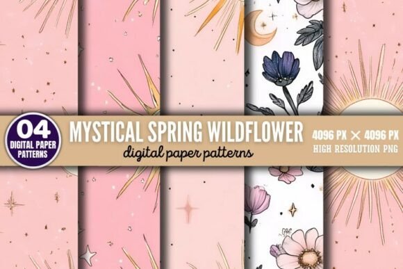 Download Mystical Spring Wildflower Patterns Digi - Premium Resources